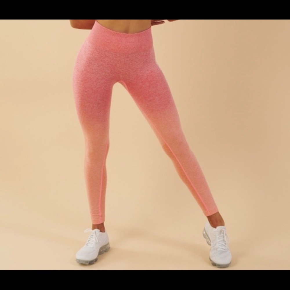 Gymshark Ombré Peach Coral Seamless XS Leggings